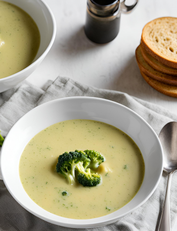 Brokkoli-Käse Suppe im Teller