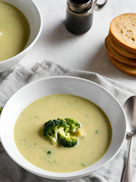 Brokkoli-Käse Suppe im Teller