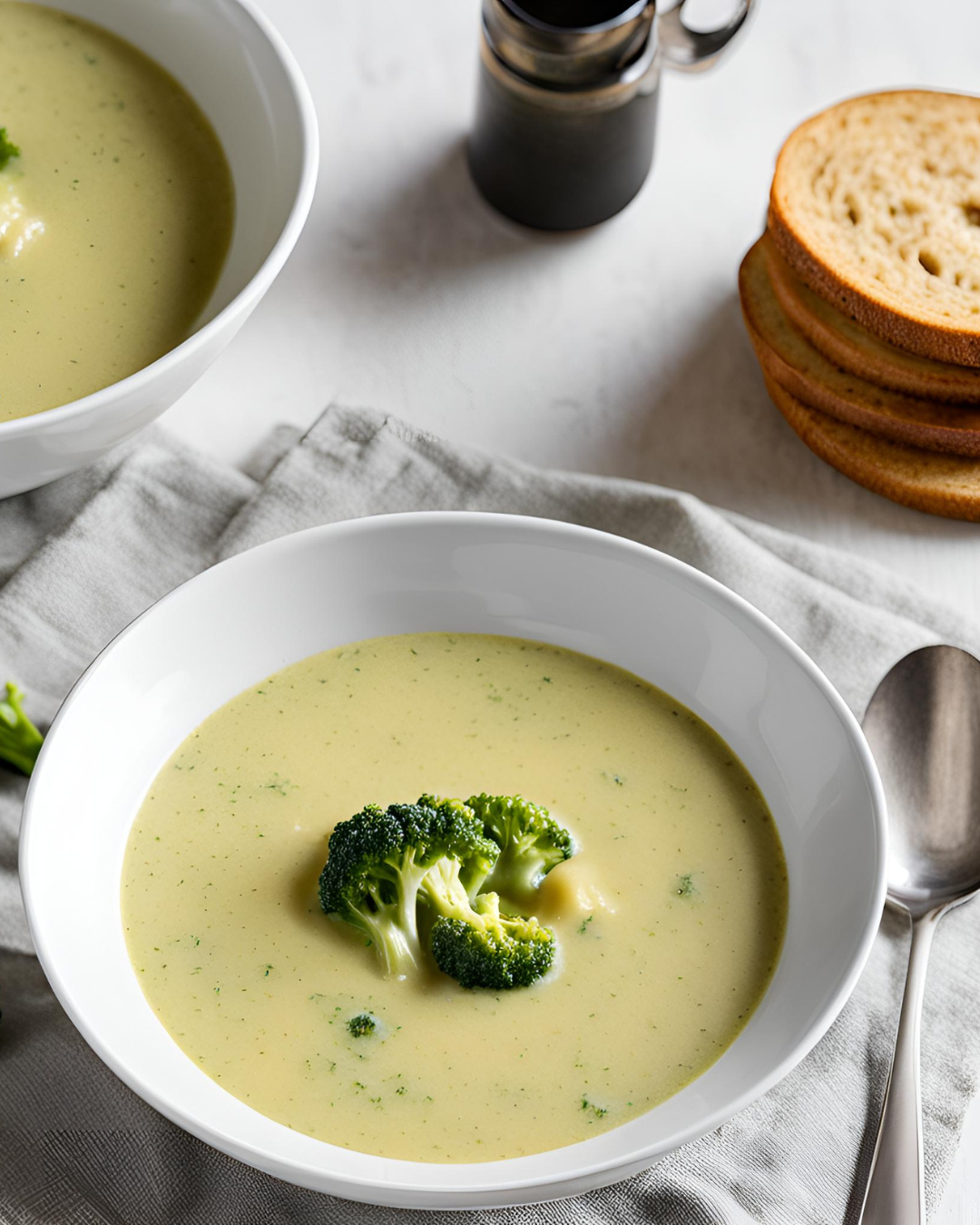 Brokkoli-Käse Suppe im Teller